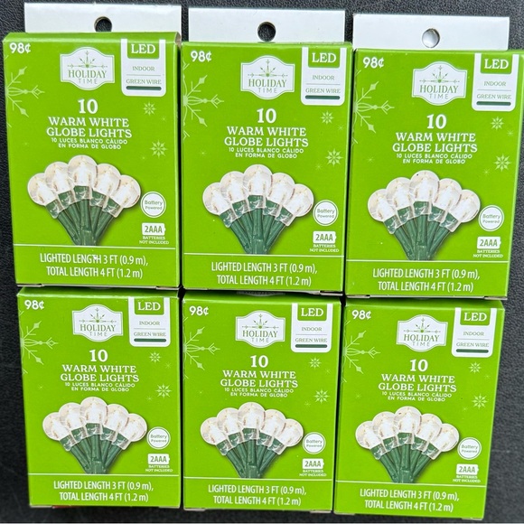 Christmas LED Warm White Globe Lights LOT of 6! New! - Picture 16 of 16